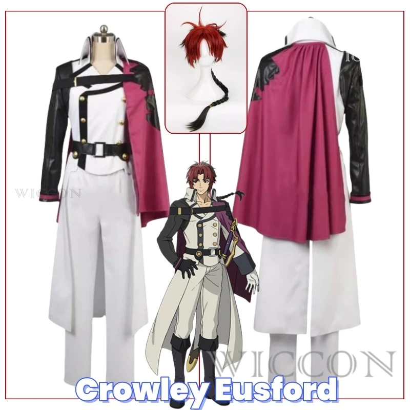 Crowley Eusford Anime Cosplay Costume Clothes Wig Uniform Cosplay Performance Dress Battle Dress Halloween Party Daily Outfit