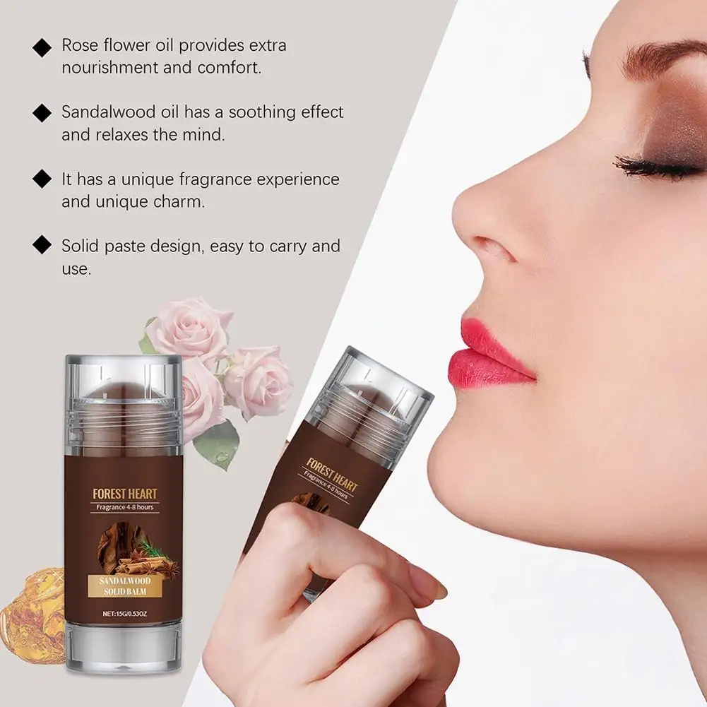 

Long Lasting Charming Attraction Natural Fragrance Deodorant Solid Stick Sandalwood Perfume Balm Solid Balm Woody Light Perfume