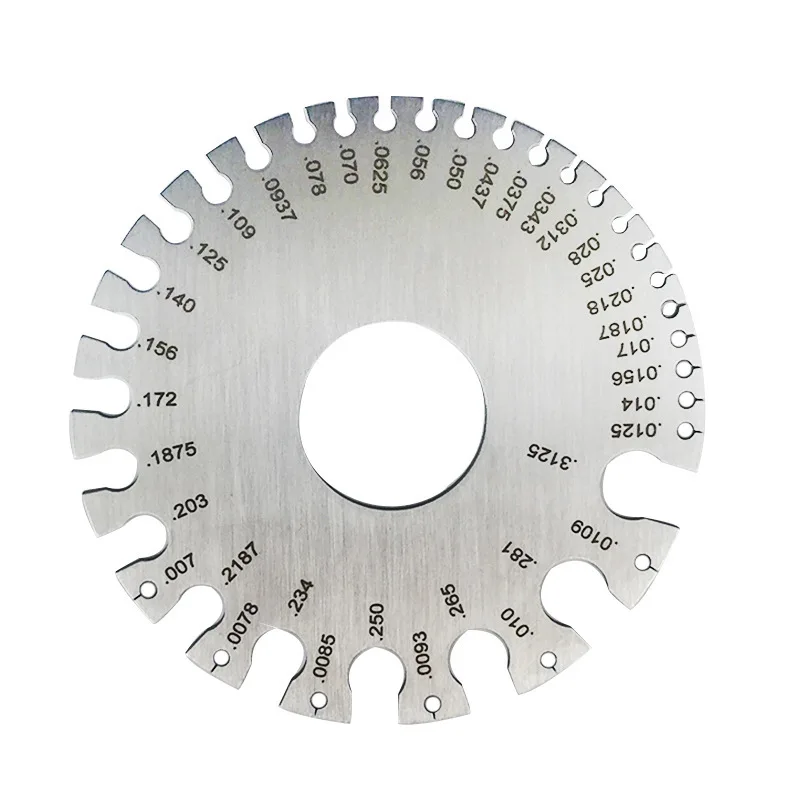 Stainless Steel 0-36 Round AWG SWG Wire Thickness Ruler Gauge Diameter Measurer Tool Gauges