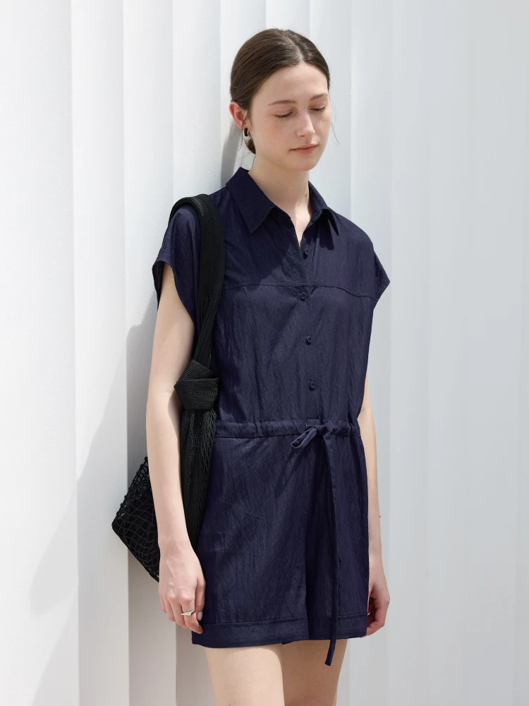 

Женский летний костюм Camon из хлопка, цельный, с регулируемым поясом, модный, с шортами-стрингами