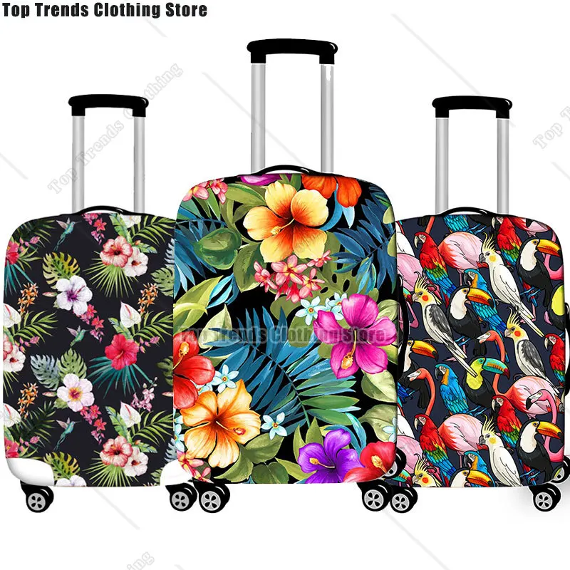 Fashion Flowers Grass Print Luggage Cover for Travel Accessories Anti-dust Suitcase Protective Covers Elastic Trolley Case Cover