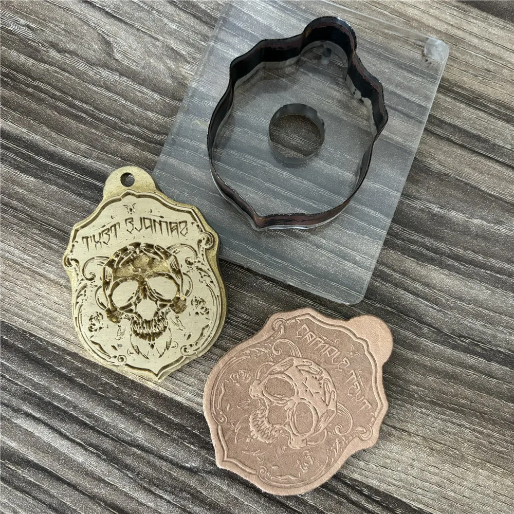 Skull Design Leather Mold Brass Stamp Cutting Die Leather Knife Embossing Logo DIY Craft Tool Cutter Blade Hot Foil Stamping