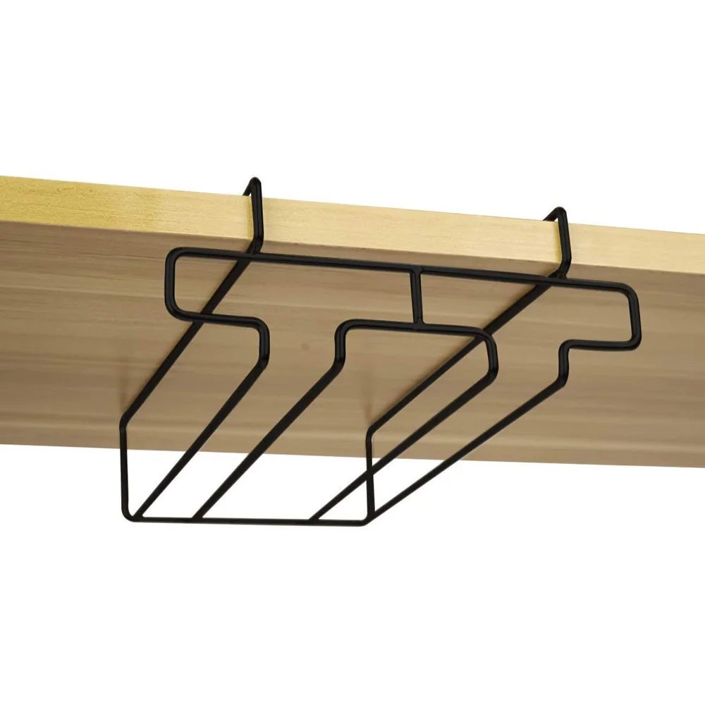 

Durable Kitchen Cabinet Bar Storage Shelf Goblet Hanging Rack Cup Hanger Wine Glass Rack Stemware Holder