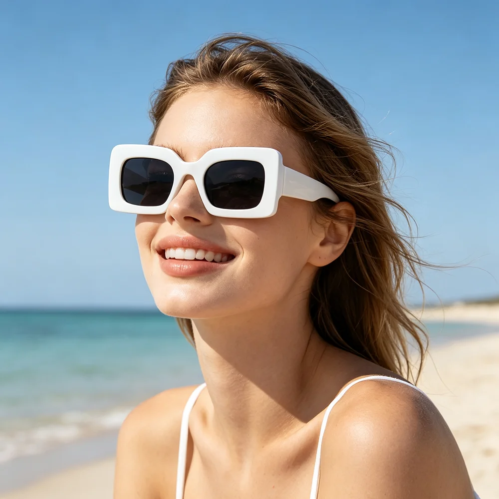 Trendy Small Rectangle Sunglasses Women Vintage Fashion Square Sun Glasses Leopard Candy Color Streetwear Y2K Shades UV400