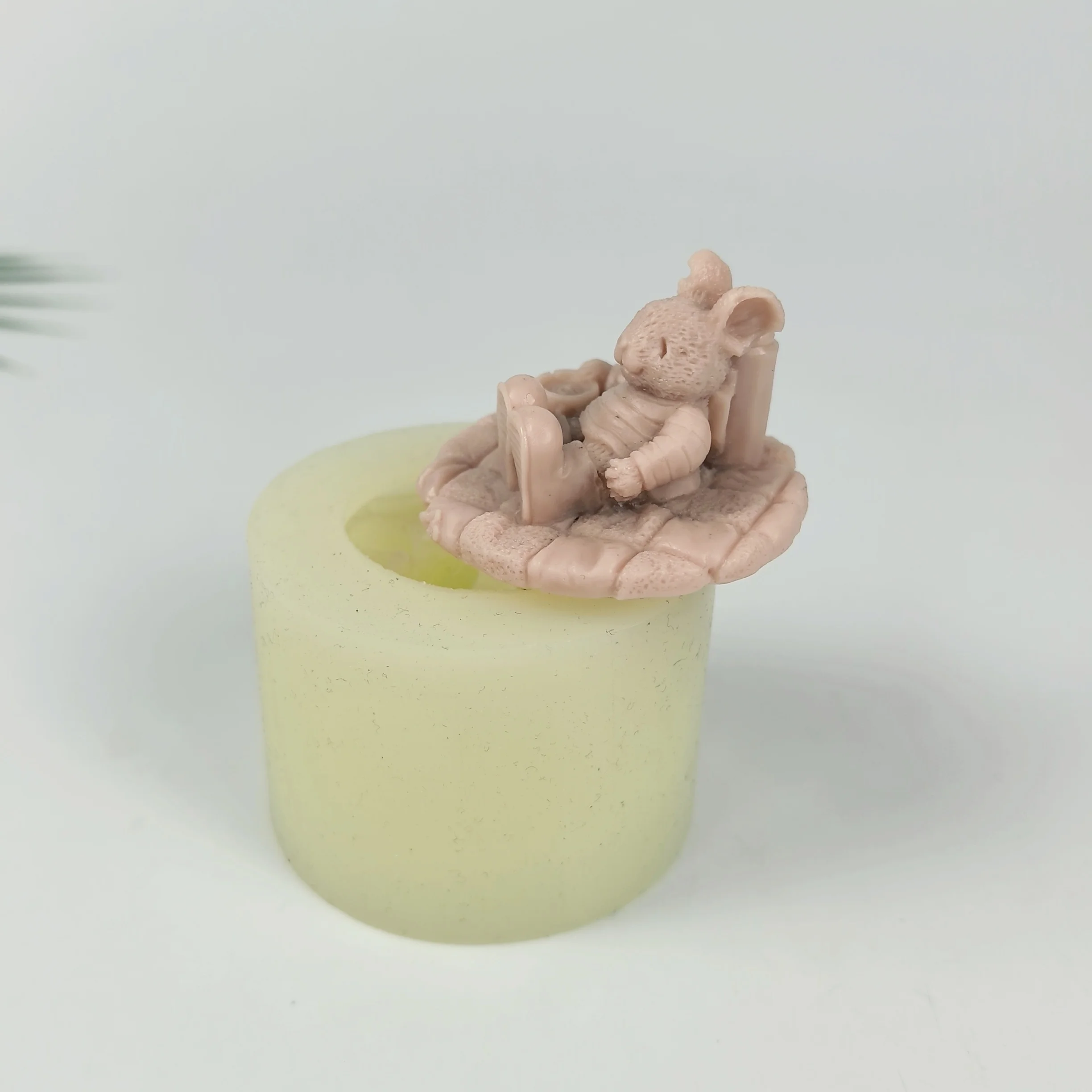 3D Animals Mold Afternoon Tea Mouse Moulds Silicone Candle Soap Molds Resin Cake Decor Wedding Birthday Candles Handmade DW1091