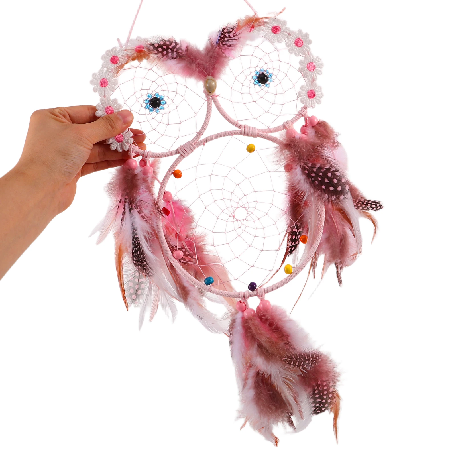 

Owl Dream Catcher Courtyard Wall Hanging Ornament Catchers Shell Handmade Toddler
