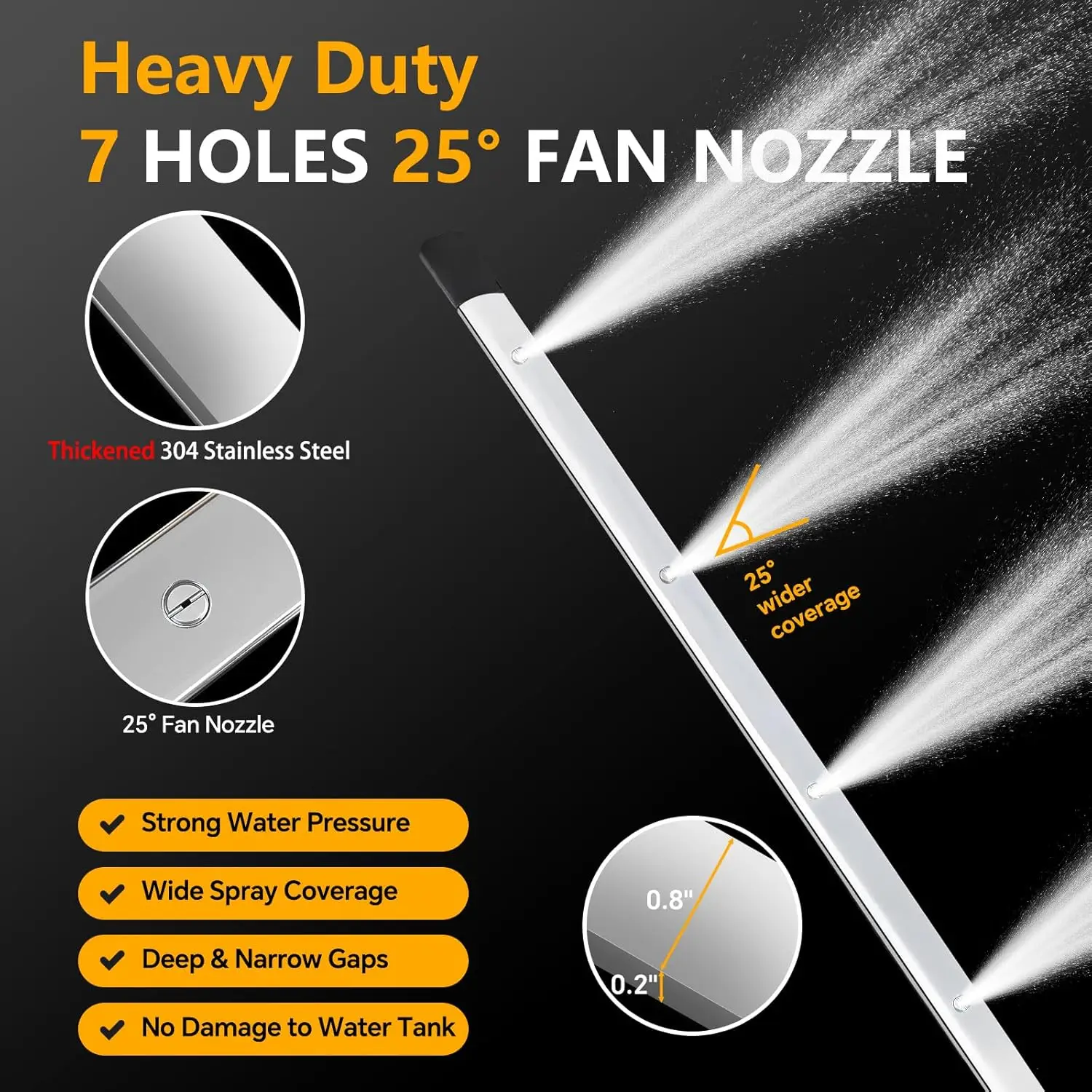ترقية عصا غسالة الضغط المبرد 47 بوصة، 4500 رطل لكل بوصة مربعة، 7 فوهات، فرشاة، منظف دافق محمول للشاحنة والسيارة #3