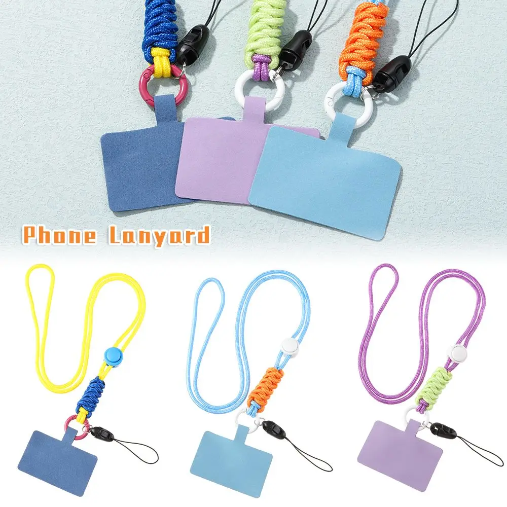 Universal Crossbody Keychain Chain Adjustable Phone Safety Tether Nylon Strap Patch Phone Lanyard Hanging Neck Cord