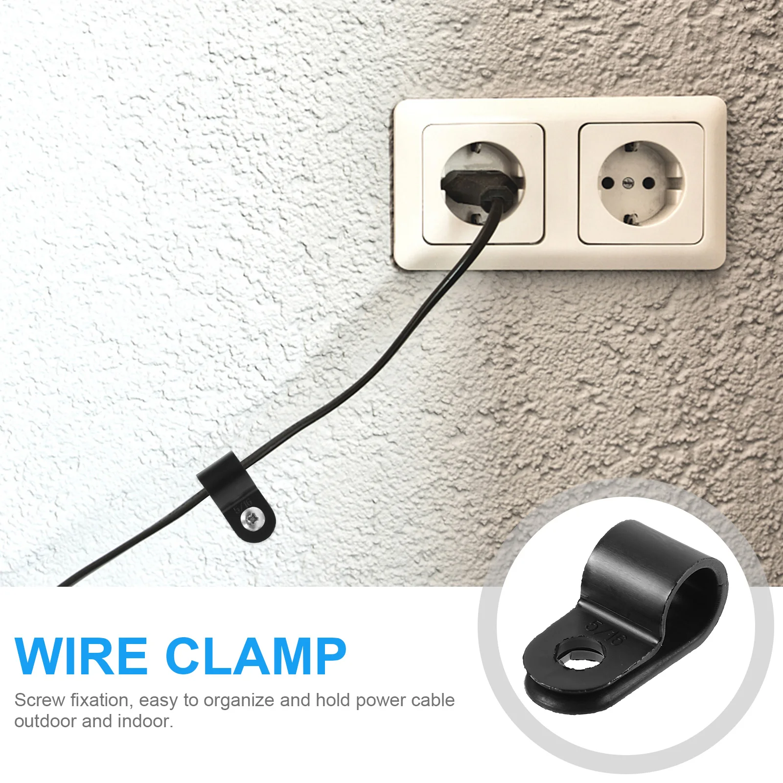 100pcs Nylon R Type Cable Clamps Wire Clips for Cable Management Diameter 21 25 mm White Rope Light Mounting Brackets Home Deck