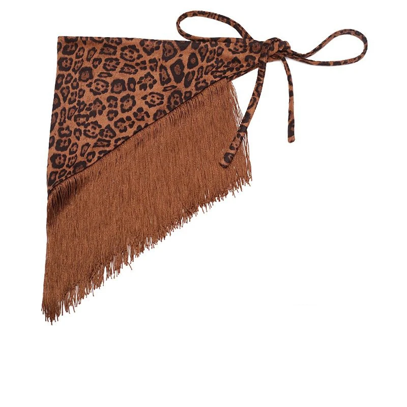 Y2k – jupe à franges esthétiques imprimé léopard pour femmes, Mini jupe trapèze à bandes, Sexy, personnalité irrégulière, Harajuku, Vintage