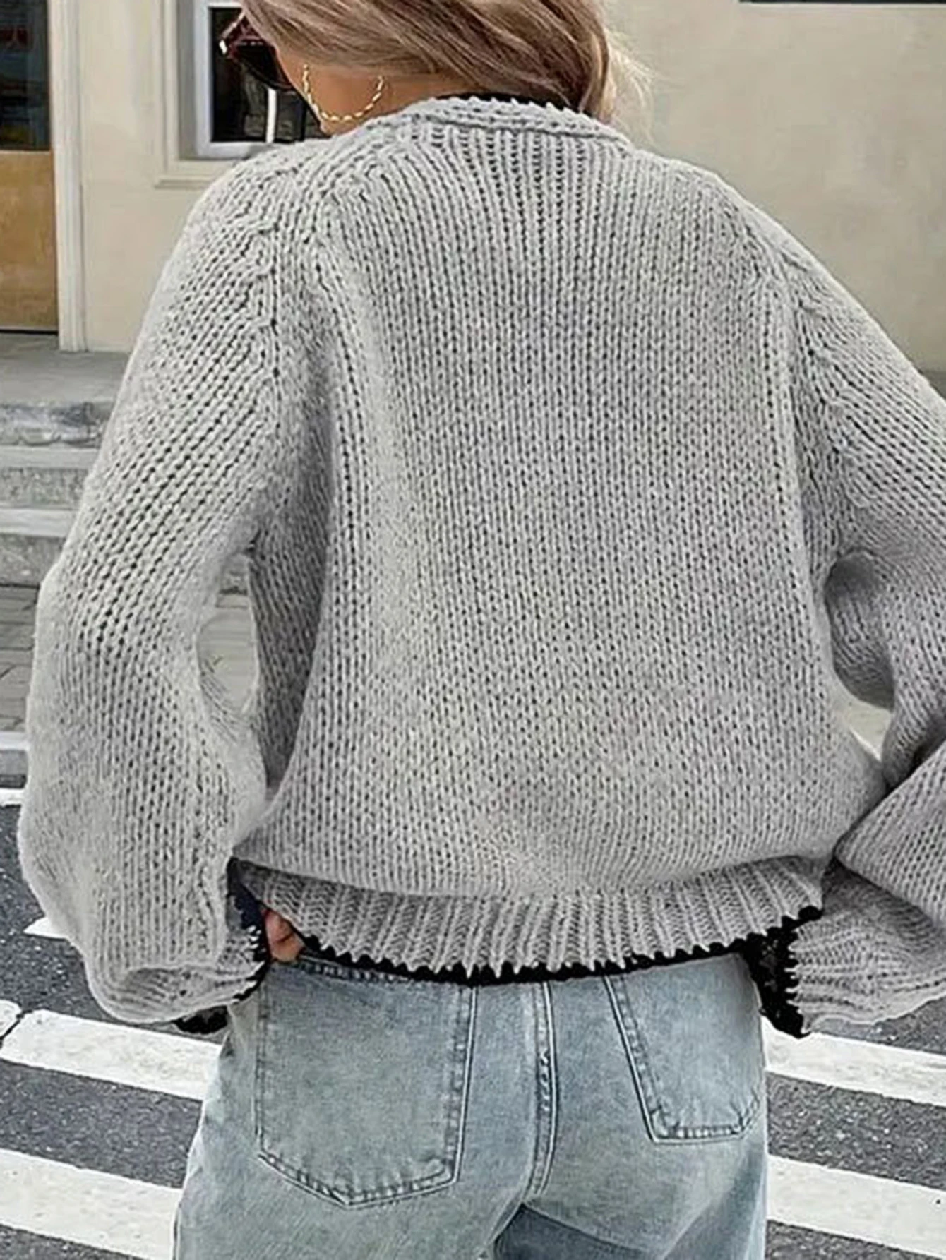 المرأة الخريف الشتاء محبوك سترة فضفاضة طويلة الأكمام فراشة عقدة مربوط سترة مفتوحة ملابس خارجية عارضة المألوف