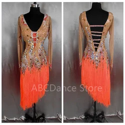 Women Ballroom Salsa Rhythm Latin Rumba Dance Dress US 10 UK 12 New Latin dance competition dress