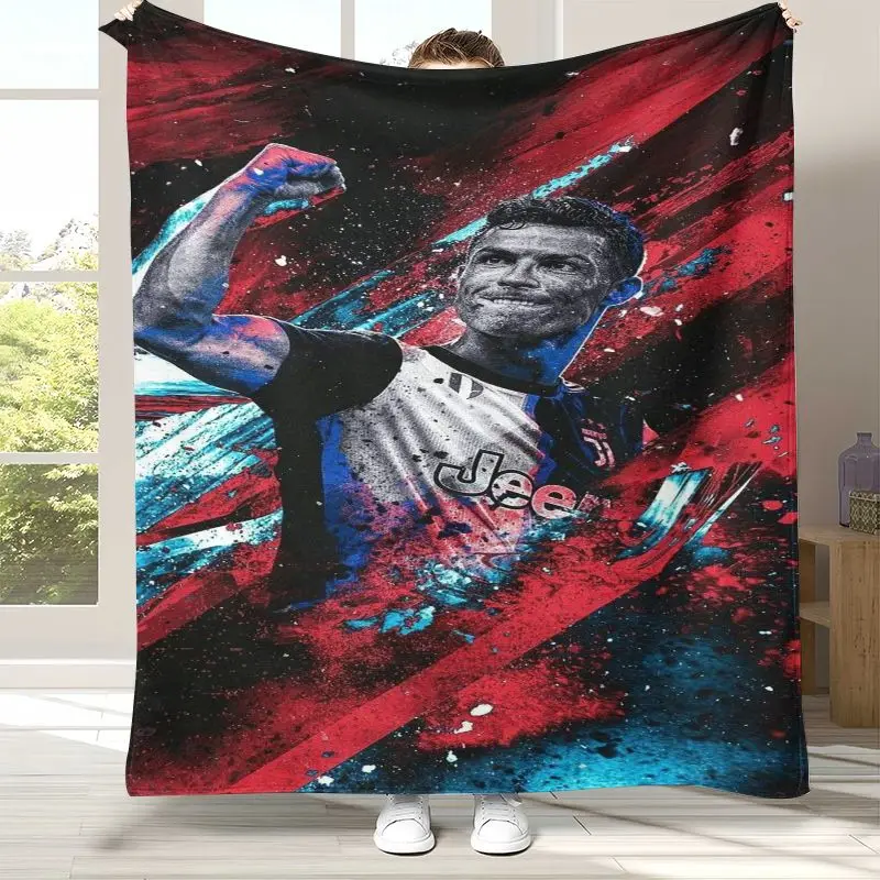 CR7 Ronaldo Cristiano Soccer Football Legend Theme Flannel Throw Blanket,Cozy Warm Blanket for Bed,Sofa,Living Room,Home Decor