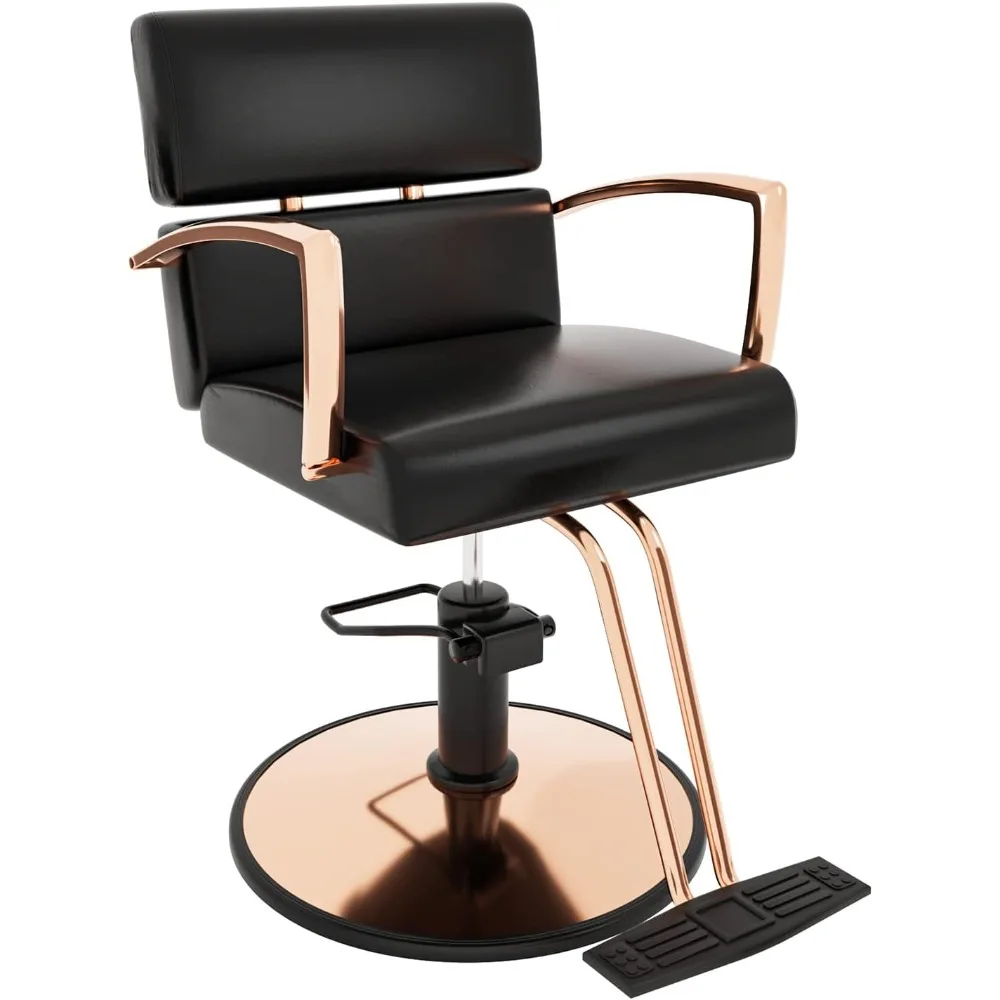 

Hydraulic Styling Chair Black & Rose Gold Skecho Salon Chair for Hair Stylist Heavy Duty Chaise Design Luxe Barber Chairs Pulley