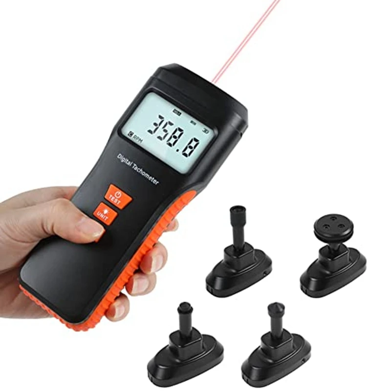 Smart Digital Tachometer Tire Speed Tester Tacho Meter Tester for Motor Impeller Tire Fan Support Laser Non-contact  Measurement