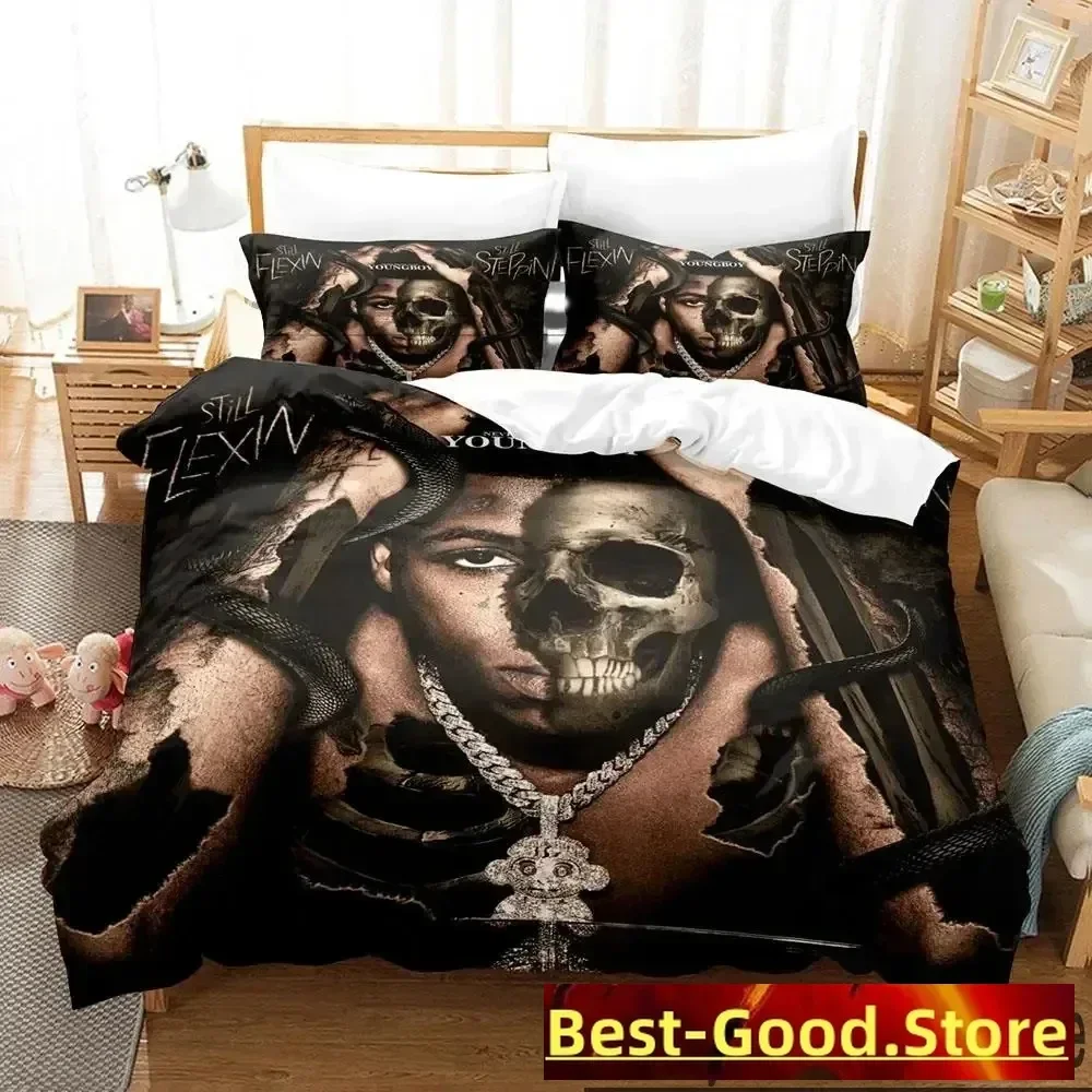 3D Print YoungBoy Never Broke Again Bedding Set Duvet Cover Bed Set Quilt Cover Pillowcase Comforter king Queen Size Boys Adult