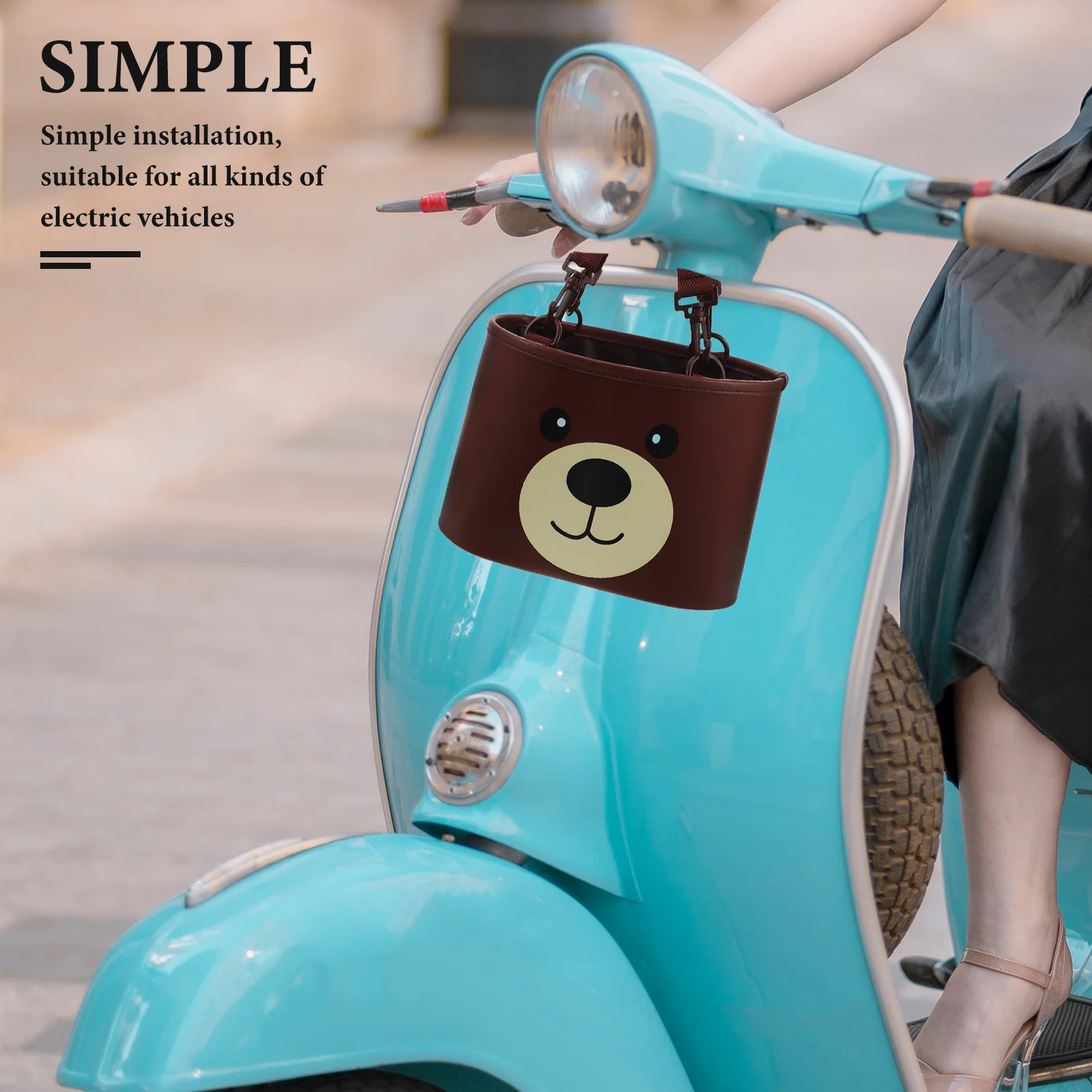 

Motorcycle Storage Bag Electric Scooter Front Basket Cute Hanging Pouch Durable Large Capacity Universal Accessories Bikes Tool