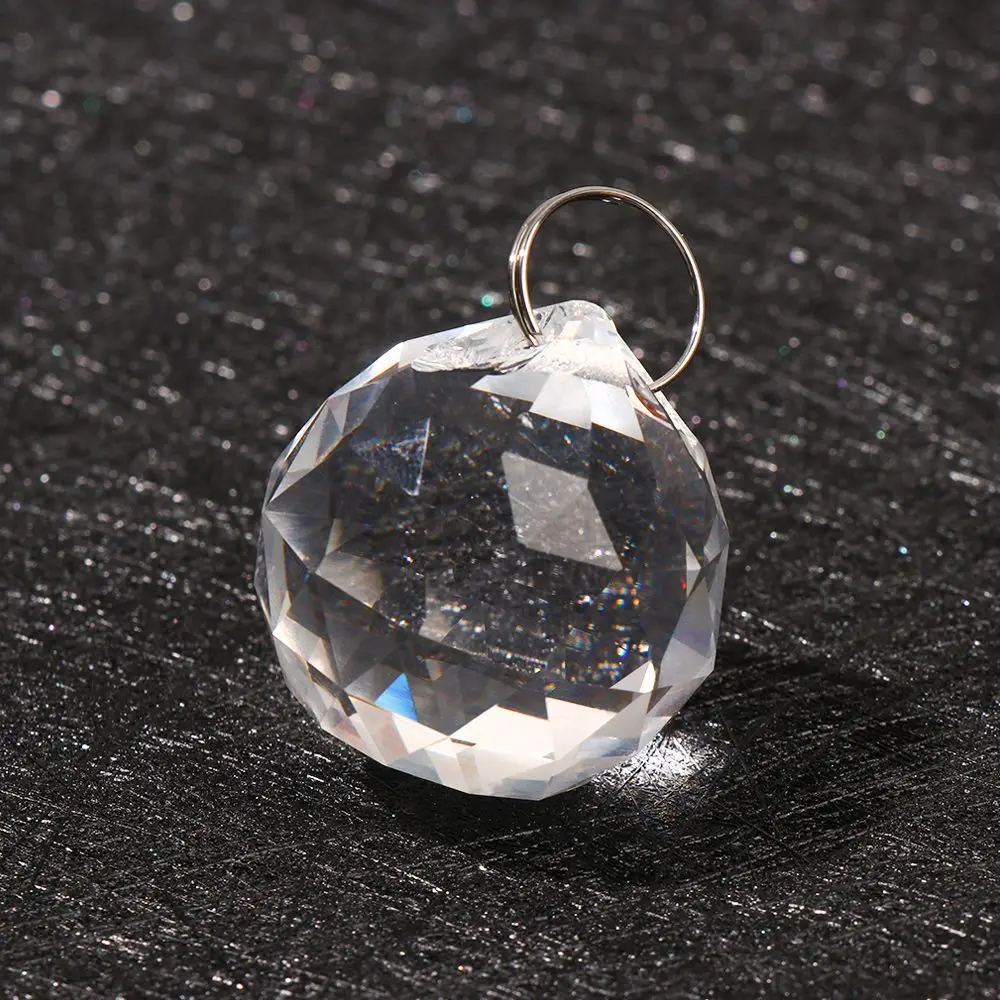 5pcs Lighting Ornament Hanging Clear Faceted Crystal Ball Pendant