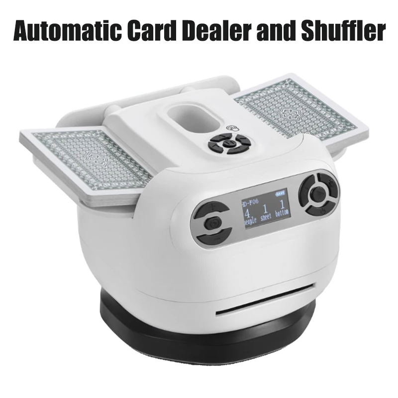360° Rotating Automatic Card Shuffler and Dealer Machine 2 In 1 Playing Cards Shuffling Dealing Tool Home Party Poker Device
