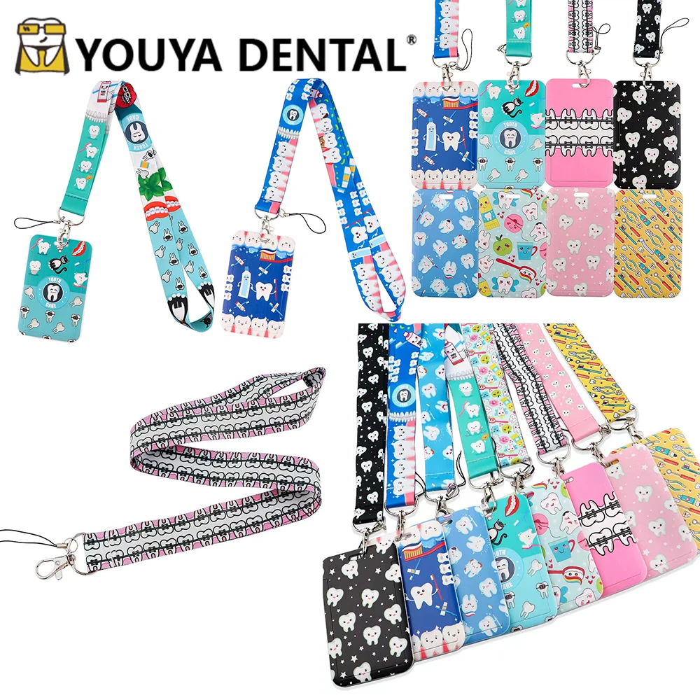 Universal Dental Teeth Shape Mobile Phone Straps Hanging Neck Cord For Dentist ID Card Holder With Lanyard Neck Strap Hang Rope