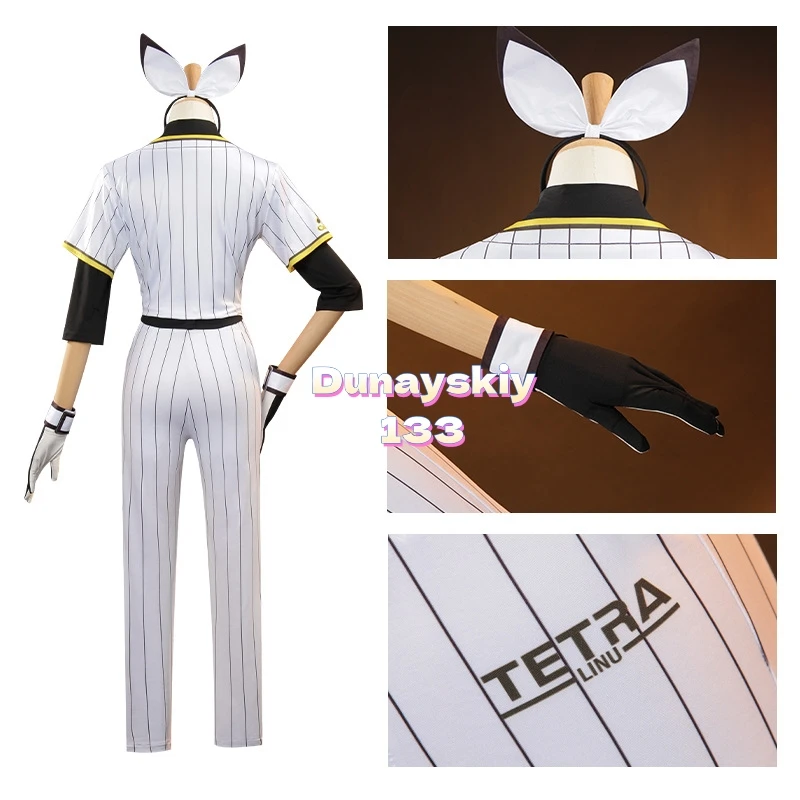 Sexy Women NIKKE Blanc Cosplay Costume The Goddess of Victory White Stripes Baseball Uniform Wig Halloween Carnival Outfit