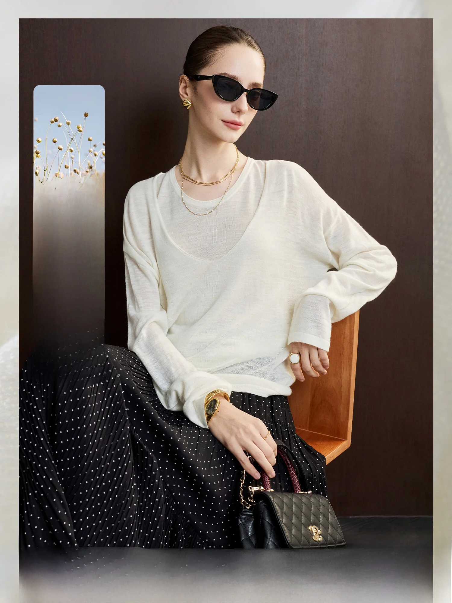 

Spring Season Long Sleeve round Neck Knitted Top Loose Fit Base Layer Shirt Casual Style Women's Fashion Inner Wear T-Shirt