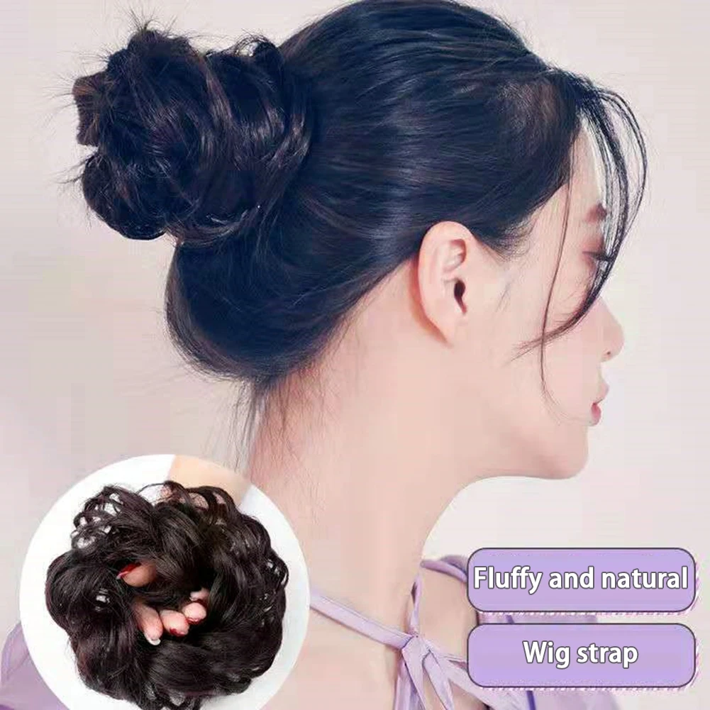 Fluffy Synthetic Wig Scrunchies High Temperature Wire Stylish Lightweight Wig Rubber Band Bundle Hair For Woman Girl Beauty Hair