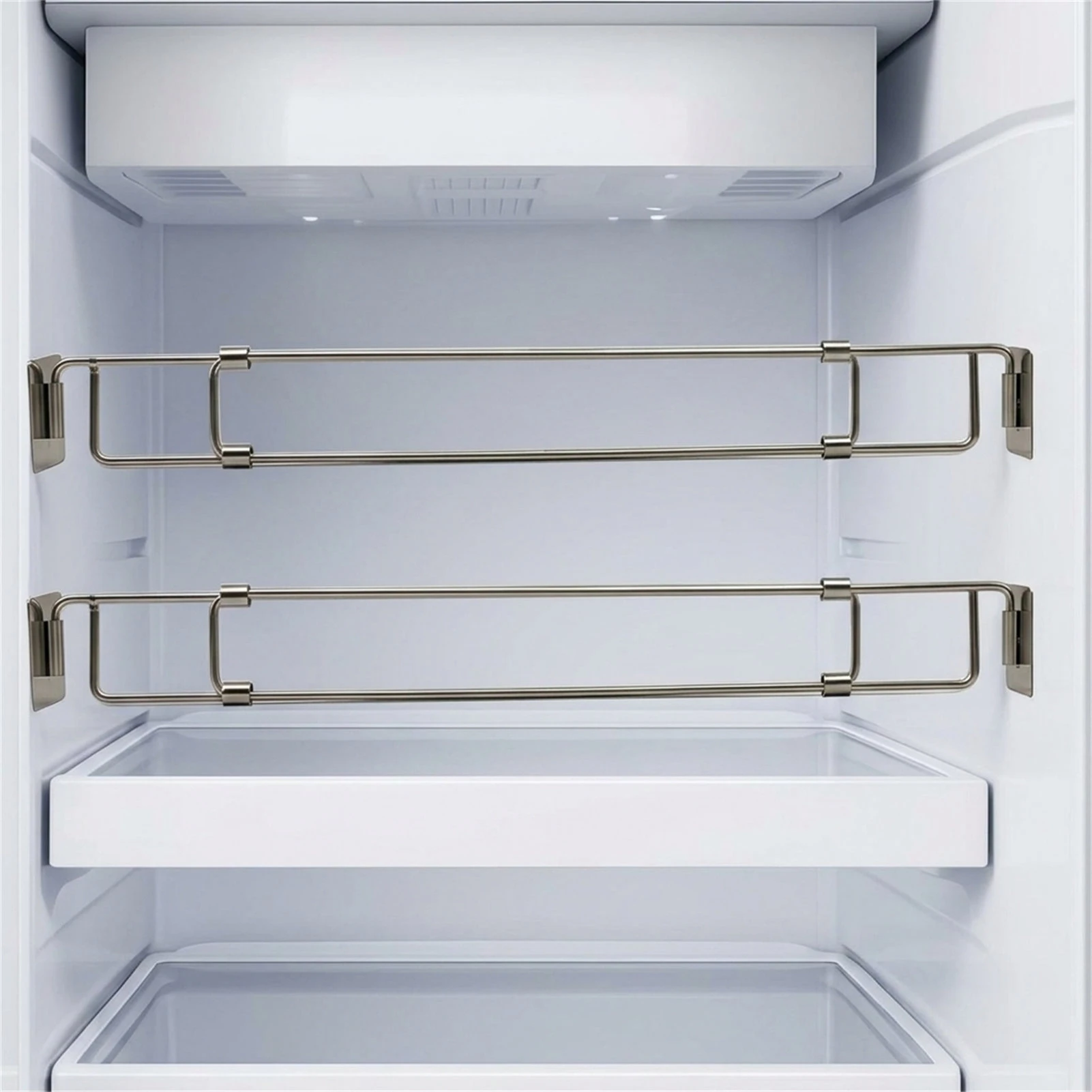 Tension Rod Adjustable RV Refrigerator Bars  Steel RV Fridge Tension Rods Refrigerator Extendable Food and Drink Stabilizers