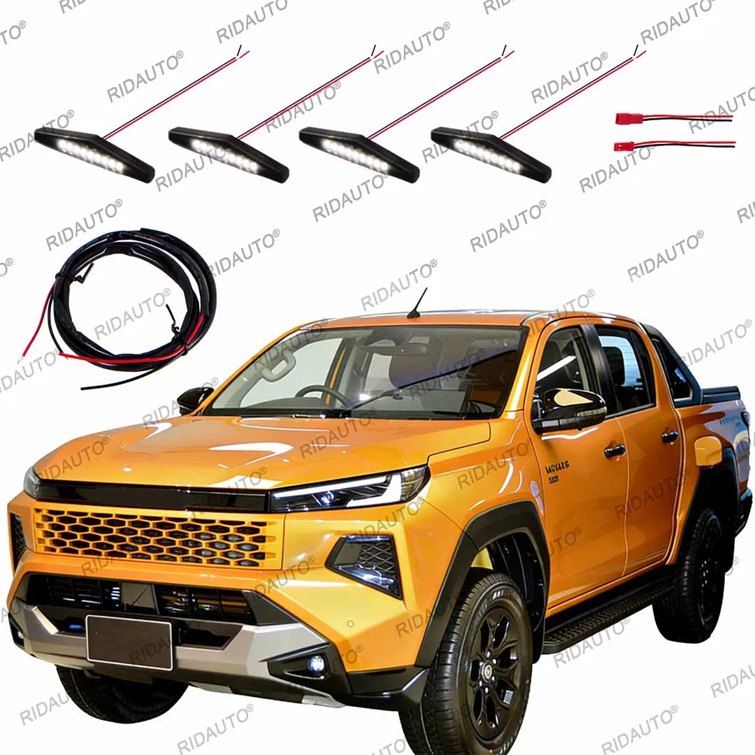 Nachrüstbare DIY LED-Lkw-Leuchten in Amber, Gelb und Weiß für Hilux Travo 2026 OverLand, Signal-LED-Tagfahrlicht, modifiziertes Kühlergrilllicht – Detail 4