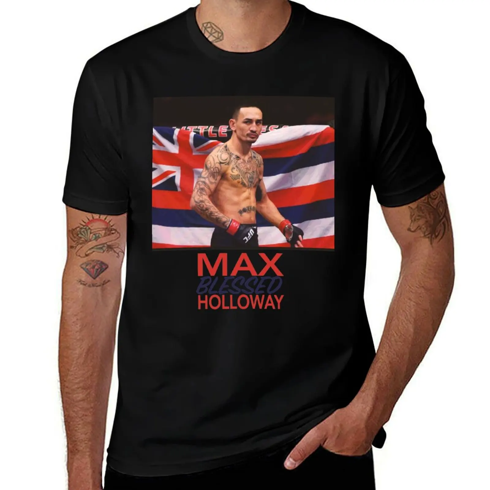 Max Holloway Blessed Essential T-Shirt Quick Dry Training Short Sleeve Tee T-Shirt