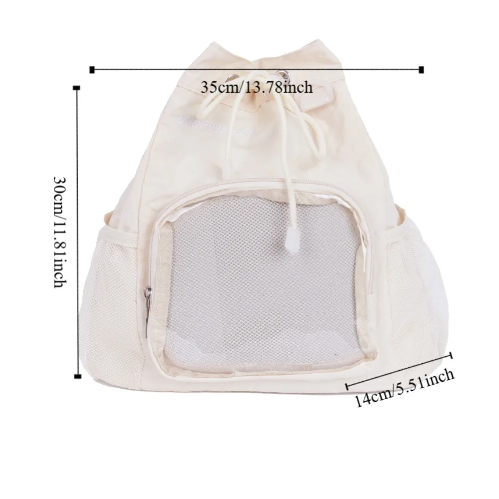 Knapsack Transparent Nylon Drawstring Backpack Lightweight Badge Display Casual Ita Backpack Sweet Harajuku Y2k Schoolbag Travel