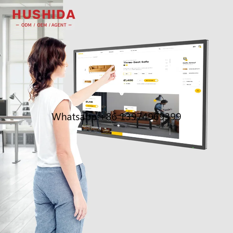 21 32 43 50 55 Inch 20 Point Infrared Capacitive Touch Screen Monitor Window Touch Screen Kiosk with Remote Control