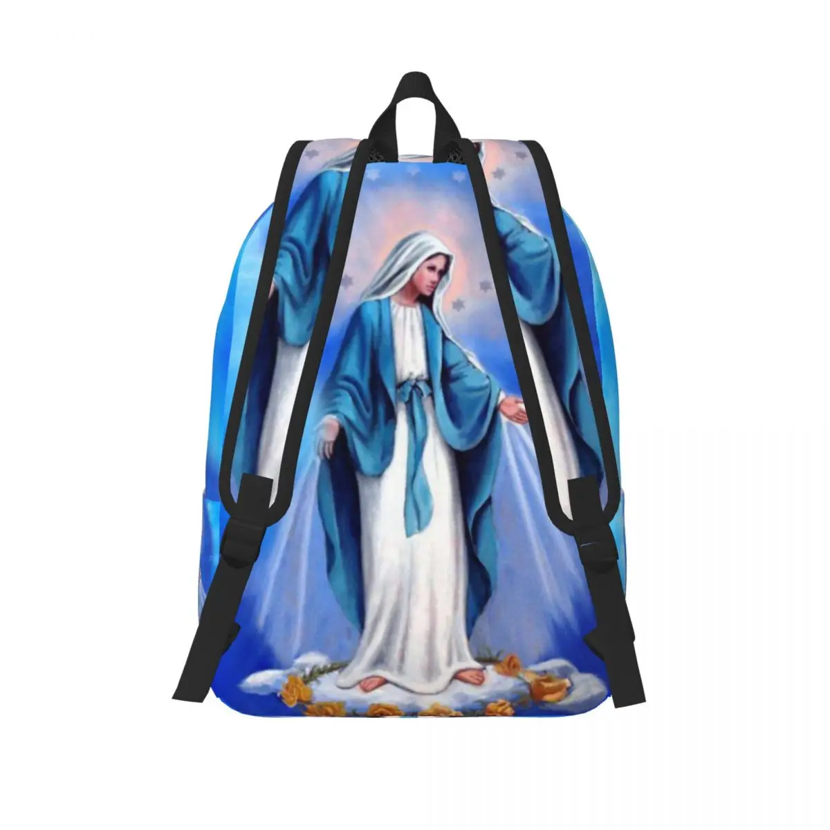 Custom Catholic Virgin Mary Travel Canvas Backpack  Men School Laptop Bookbag Our Lady of Fatima College Student Daypack Bags