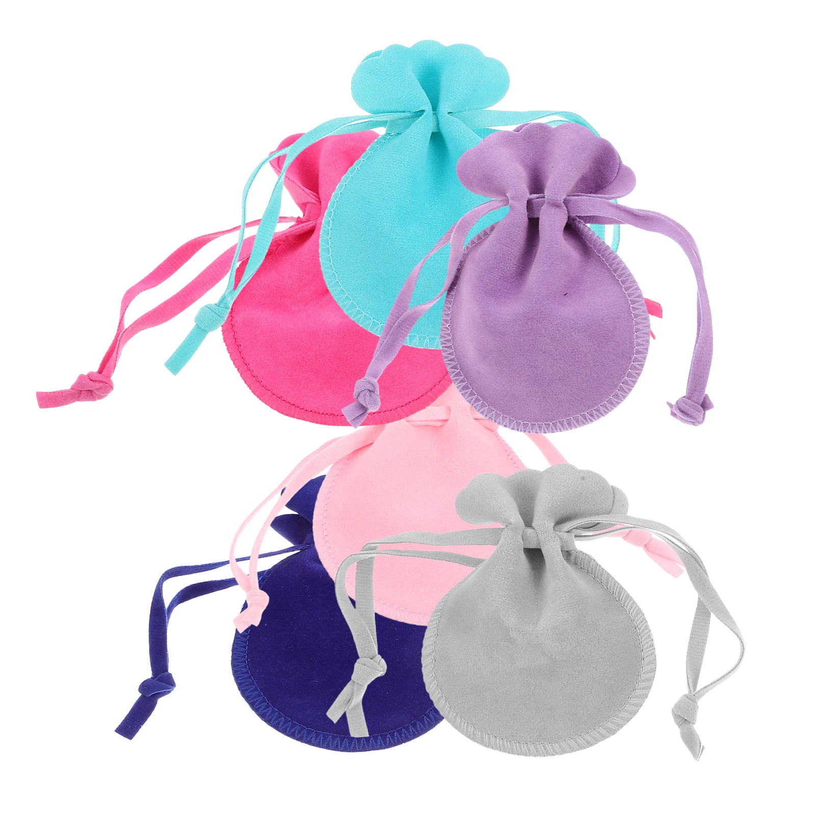 

6pcs Bag Velvet Bridal Showers Pouch Bag Candy Gift Small Drawstring Pouches for Earrings Rings Accessories Storage Packaging