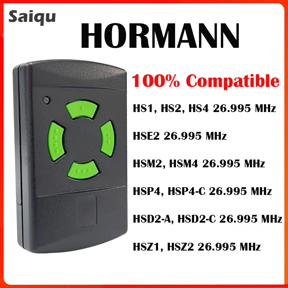 

Пульт дистанционного управления для гаражных дверей HORMANN HSM4 HS4 HSE4 HSM2 HSE2 HS1 HS2 HSZ1 HSZ2 26,995 МГц, ручной передатчик