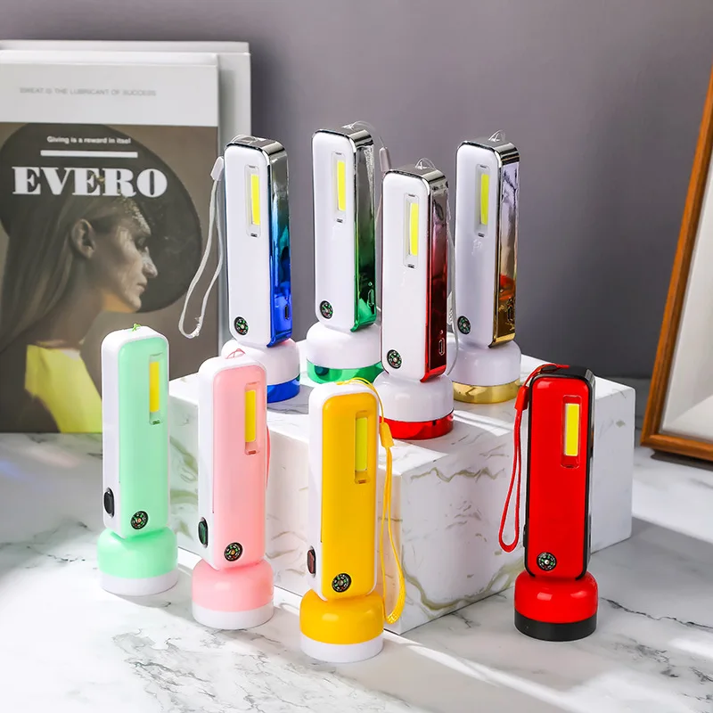 New SZDQ 2366C Plastic Flashlight 3030 LED Bead Strong Light Rechargeable Torch Portable Outdoor Camping Emergency Handheld
