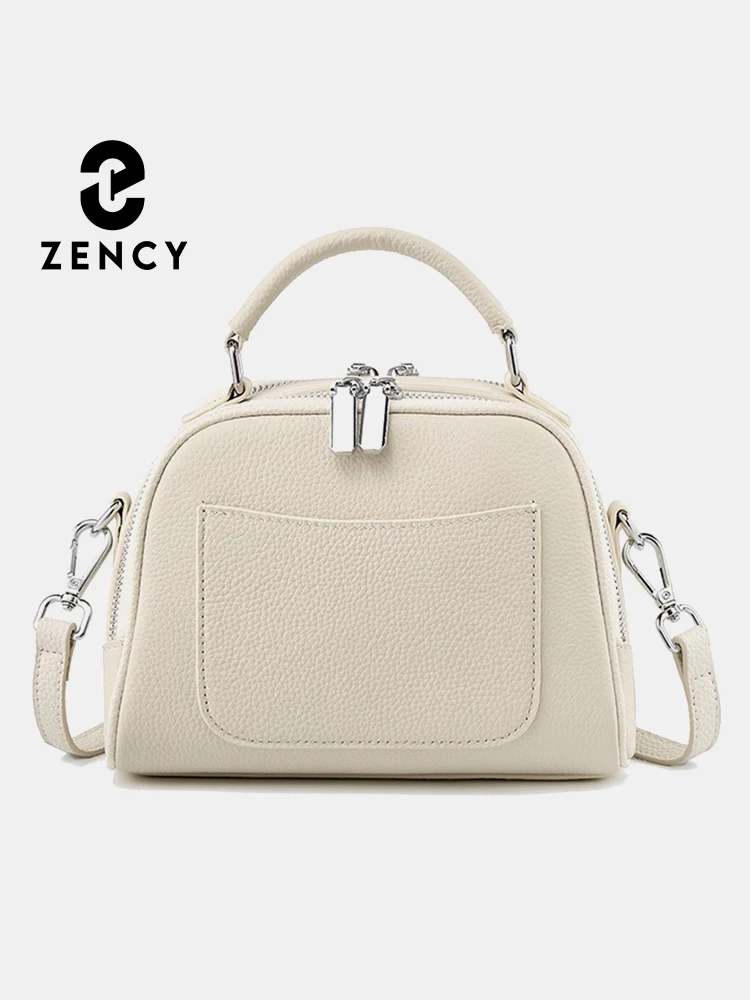 

Zency Genuine Leather Medium Size Khaki Top Handle Handbag Women Shoulder Bag Satchel Crossbody Bag New Trendy