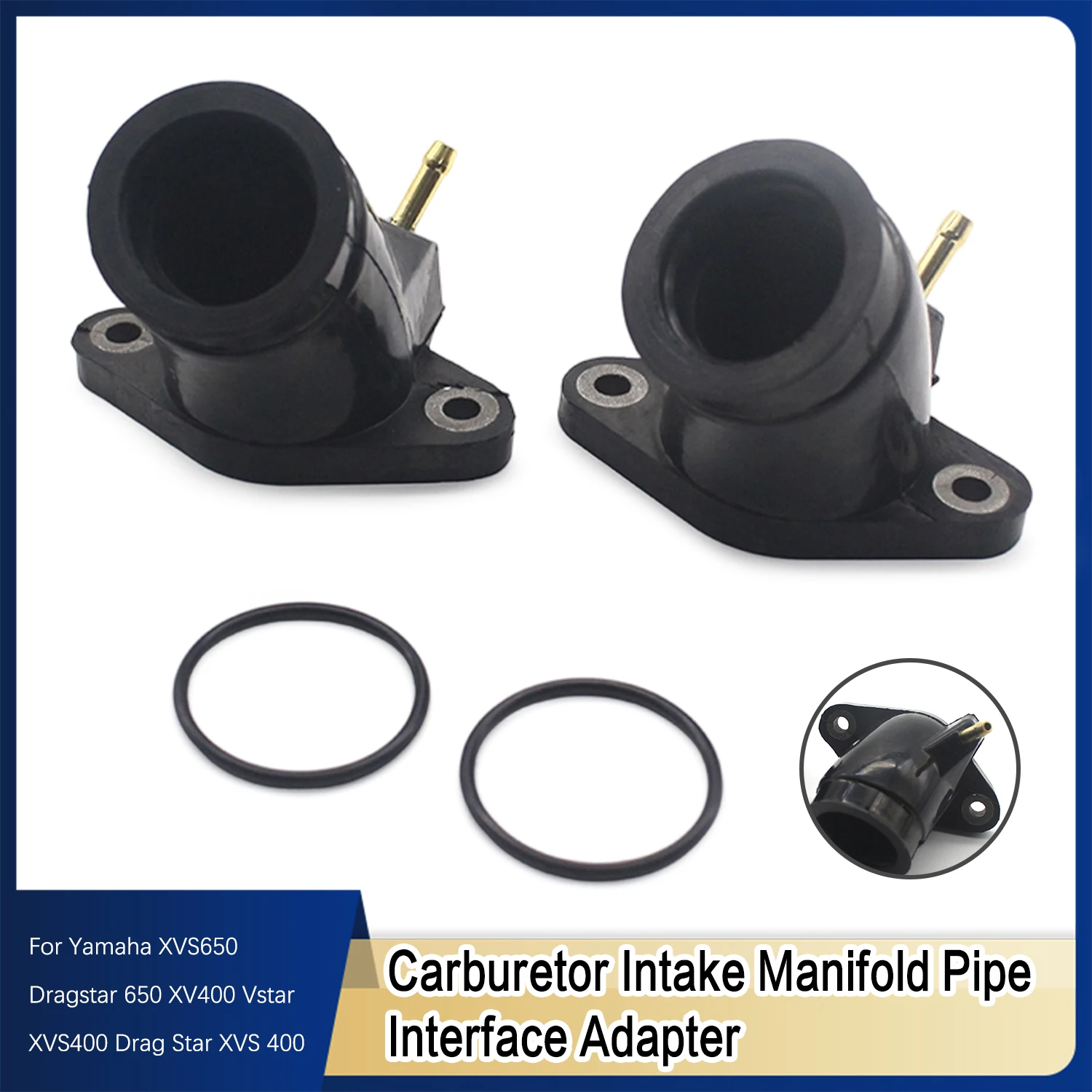 Motorcycle Carb Intake Manifold Adapter For Yamaha XVS650 Dragstar 650 97-16 XVS400 Vstar Drag Star 96-08 Replacement Interface