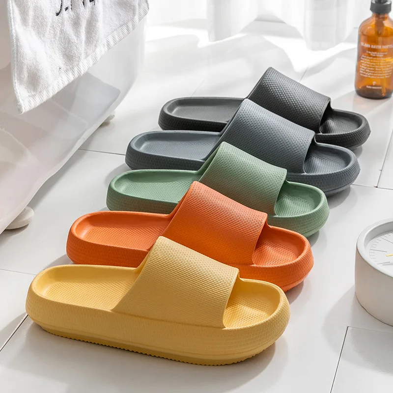 Cloud Cushion Slippers for Women & Men - Ultra-Soft Summer House Slides, Thick Sole Anti-Slip Bathroom Sandals for Indoor/Outdoo