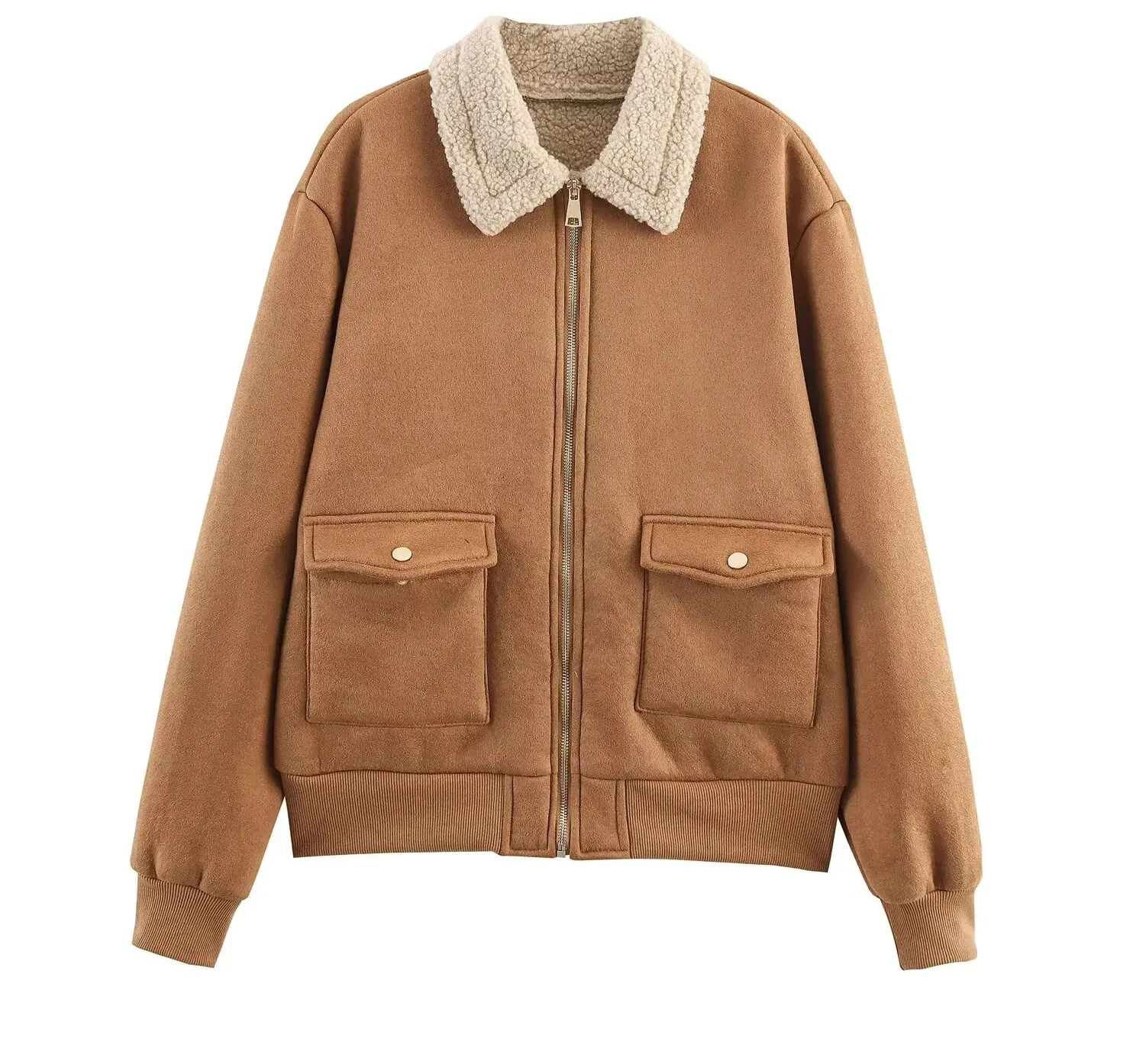 

New fashion temperament women's clothing wholesale autumn and winter commuting style double pocket jacket jacket