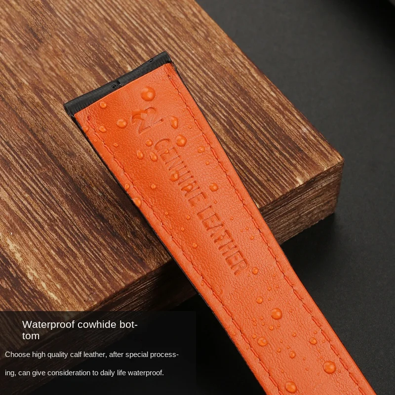 22 mm Nylonarmband mit Lederunterseite für das TAG Heuer Carrera-Serie Porsche CBN2A1H CBN2A1F ersetzt das Herrenzubehör des Armbands