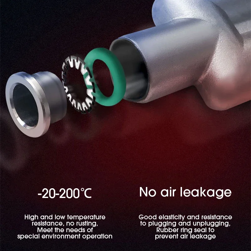 Accesorios para mangueras de aire neumáticas de acero inoxidable 304, conector de tubo de ajuste de temperatura de alta presión de liberación rápida de Metal de alta calidad