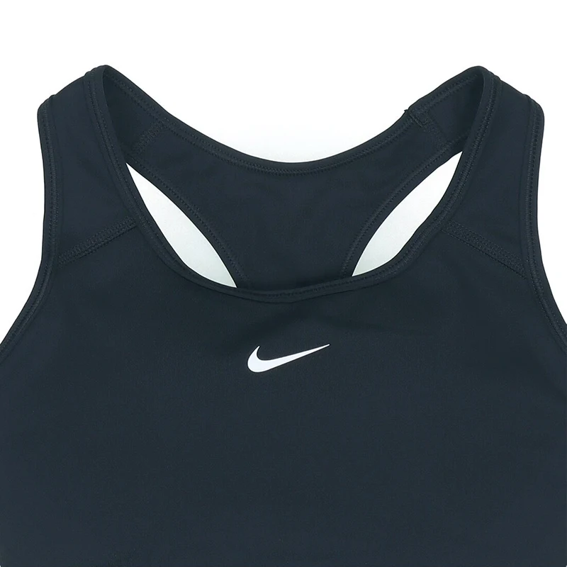 Original NIKE Swoosh Dri-FIT Women\'s Sports Bras Sportswear Running Fitness Solid Color Slim-Fit Sports Underwear Black BV3637