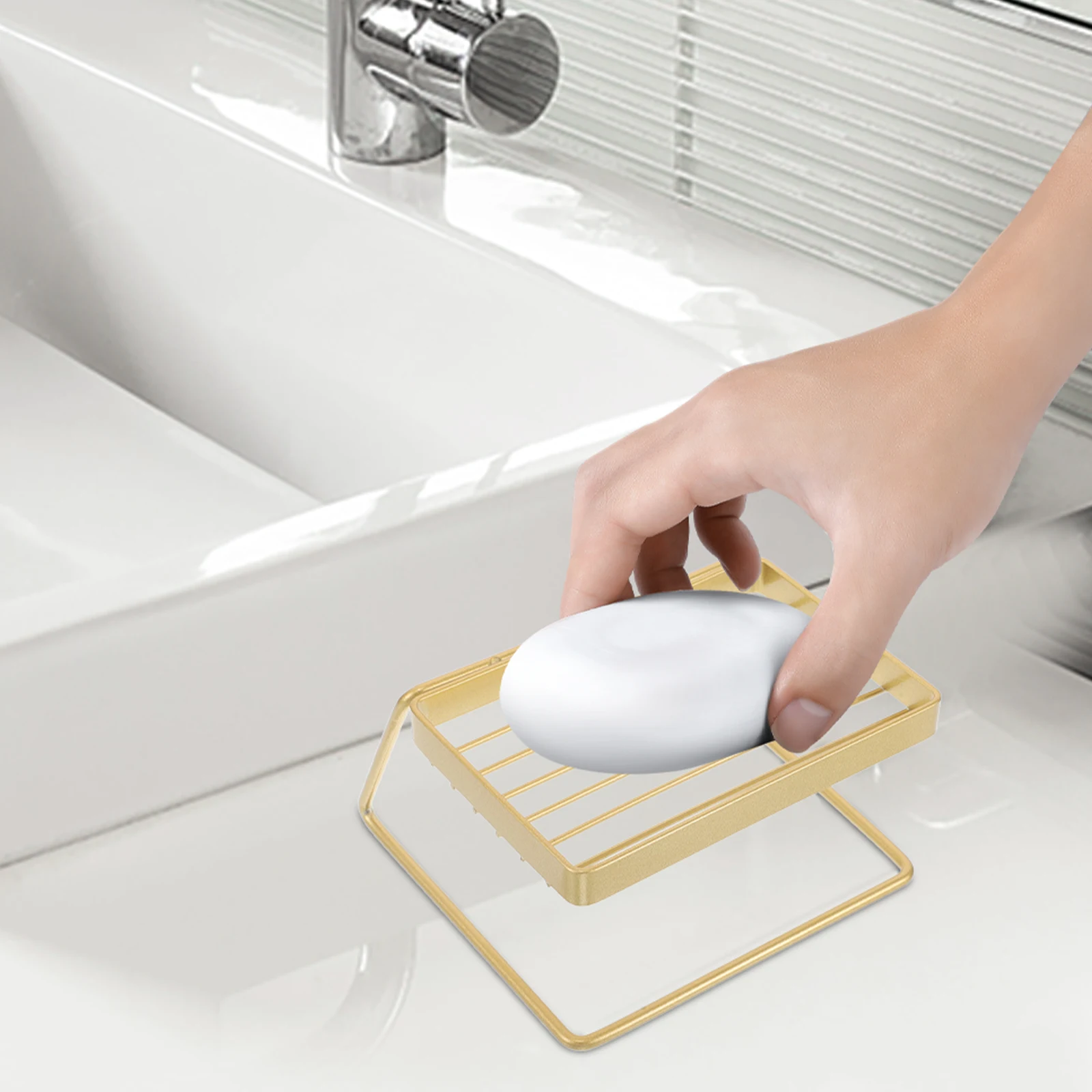 

Stainless Steel Dish Self Draining Bar Holder For Bathroom Kitchen Sink Tray Waterproof Container Shower Tray Holder