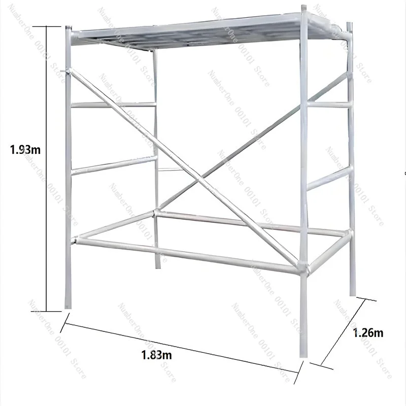 

Scaffolding 1260mm construction site portal assembly frame four-bar high-strength with guardrail