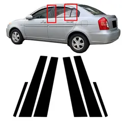 Glossy Black Pillar Posts Fit For Hyundai Verna Accent MC 2006 2007 2008 2009 2010  Window Door Column B C Pillar Post Cover