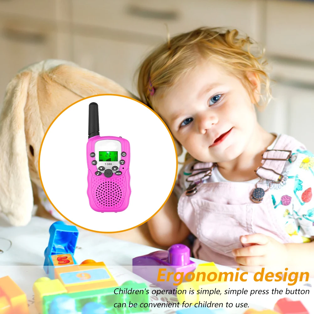 Kids Toys Electronic Toys 22 Channels 3pcs Toy Walkie Talkie 2 Way with LCD Flashlight 3 Miles Range for Outside/Camping/Hiking