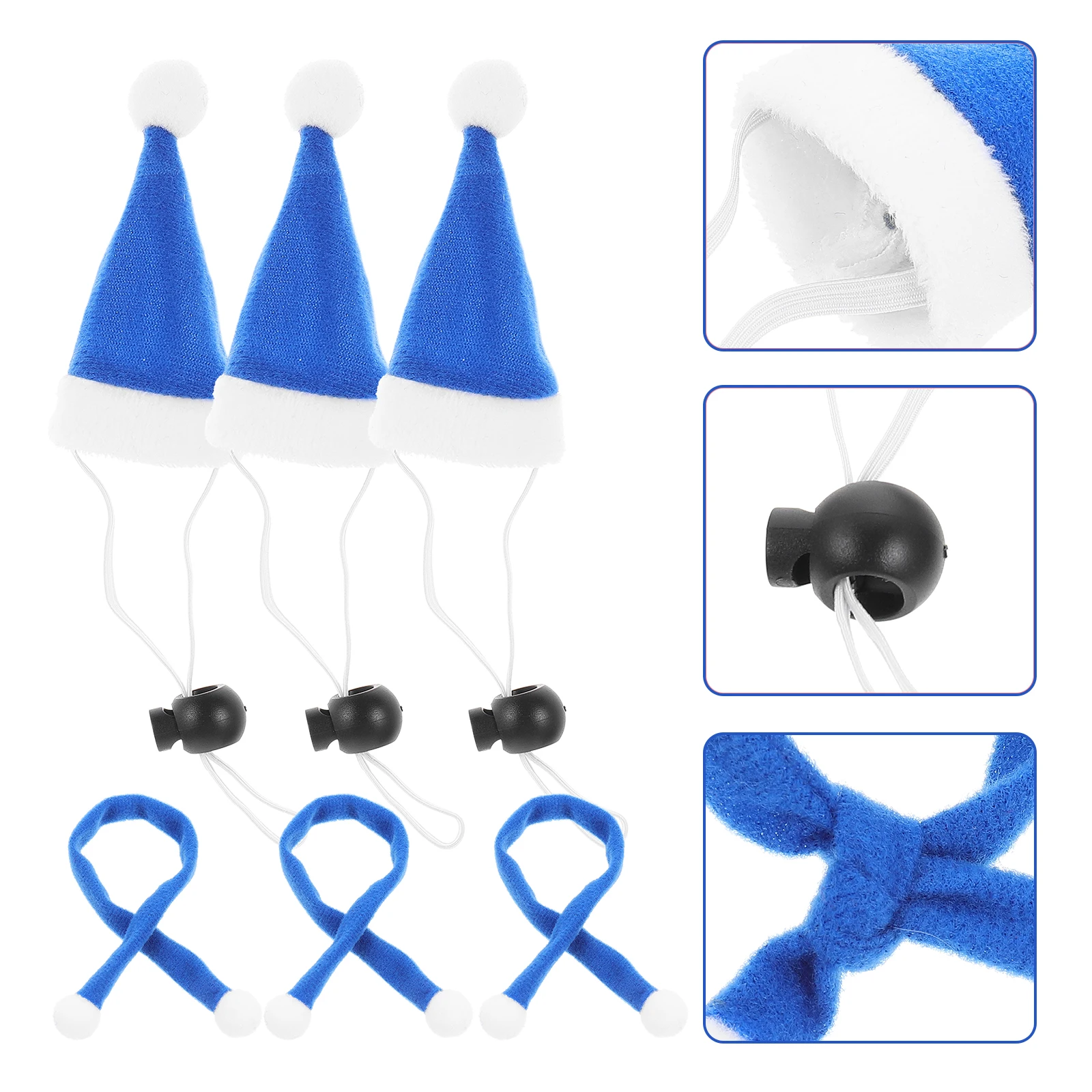 

6 Pcs Pet Christmas Hat Scarf Set Decorations for Pets Red Costumes Cosplay Supplies Headdress