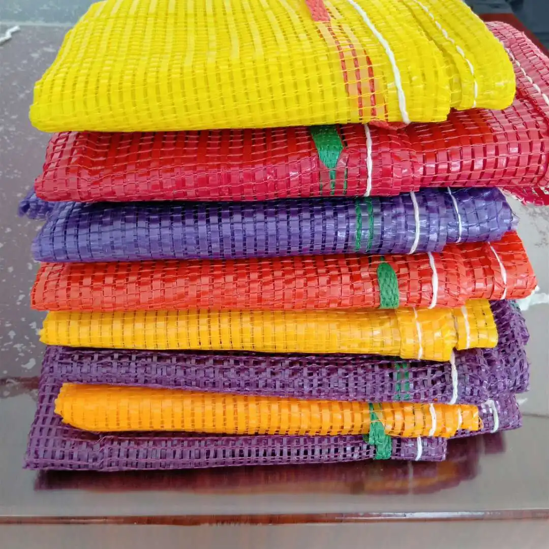 50pcs/Lot High-density Thick Breathable Plastic Woven Bags Onion Corn Potatoes Fruit and Vegetable Drawstring Storage Mesh Bag