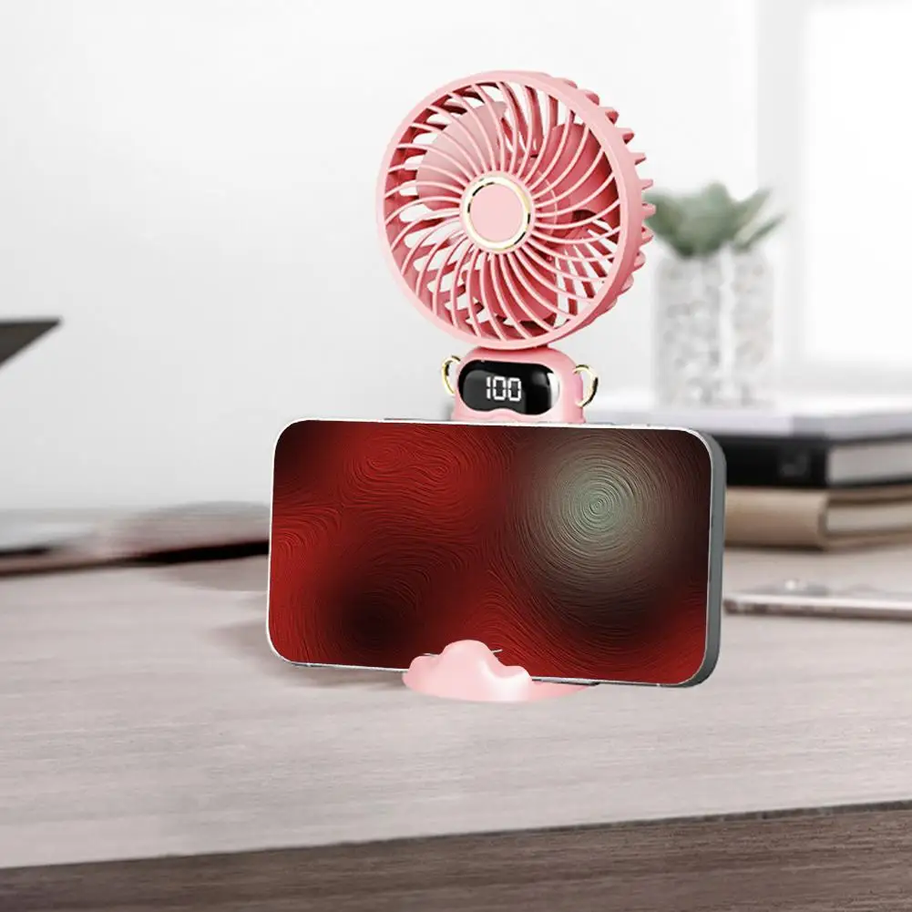 Mini Handheld Fan USB Rechargeable Digital Display Cute Portable Neckband Desktop Cooler Aroma Air Fan for Outdoor Travel image 6